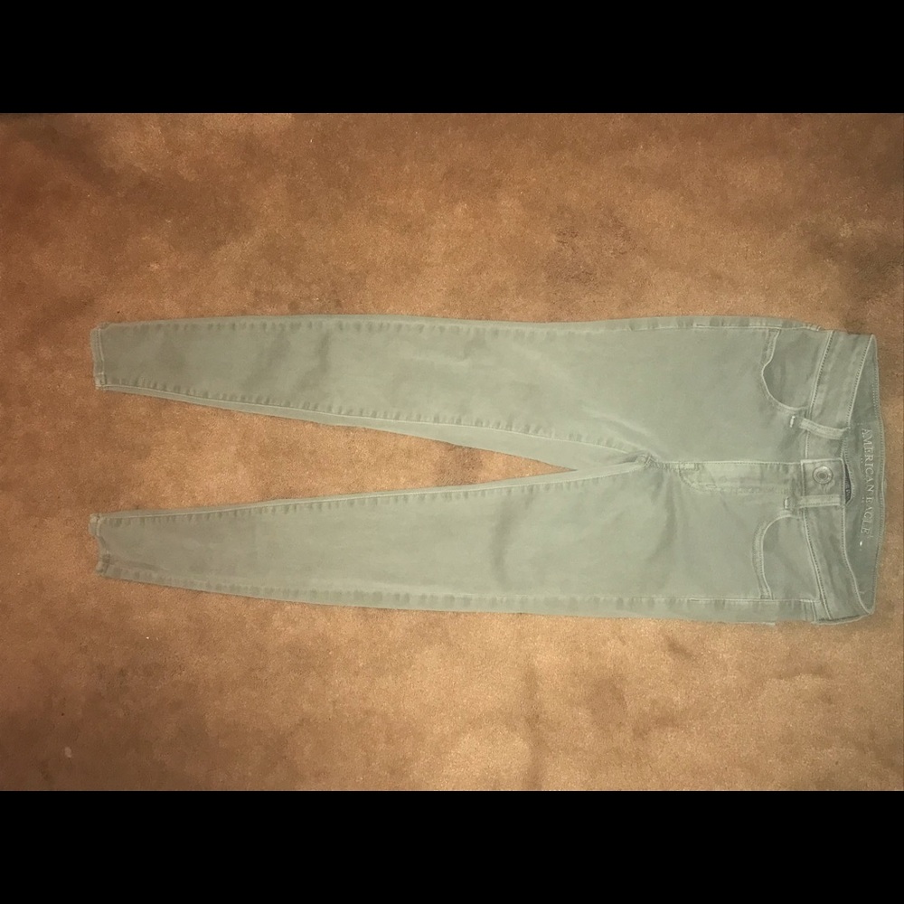 Army green American eagle jeans